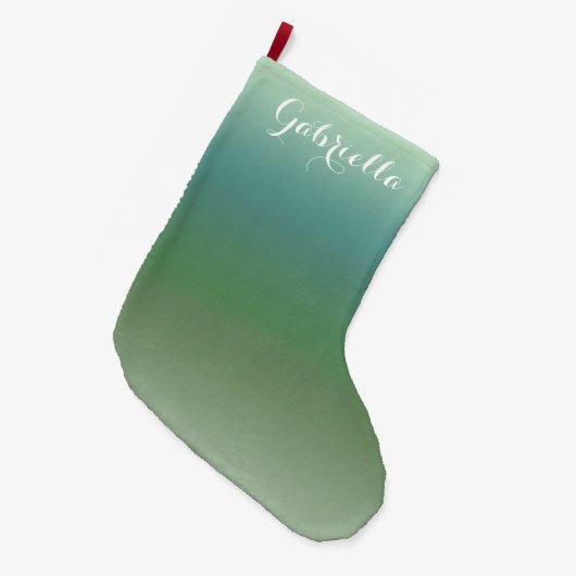 Mint Blue Ombre Grote Kerstsok (Voorkant (Hangend))