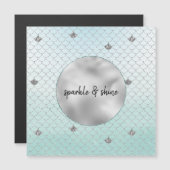 Mint Blue Ombre Silver Glitter Mermaid (Voorkant / Achterkant)