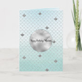 Mint Blue Ombre Silver Glitter Mermaid Kaart (Voorkant)