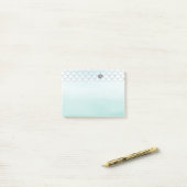 Mint Blue Ombre Silver Glitter Mermaid Post-it® Notes (Op bureau)