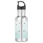 Mint Blue Ombre Silver Glitter Mermaid Waterfles (Achterkant)