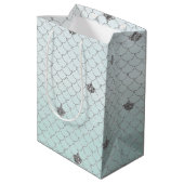 Mint Blue Ombre Silver Glitter Zeemeermin Sparkle Medium Cadeauzakje (Achterkant Gekanteld)
