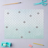 Mint Blue Ombre Silver Glitter Zeemeermin Sparkle Tissuepapier (Craft)