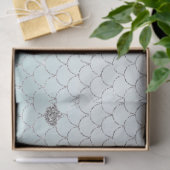 Mint Blue Ombre Silver Glitter Zeemeermin Sparkle Tissuepapier (Geschenk)