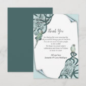 Mint Blue Pine Green succulenten Dank u kaart (Voorkant / Achterkant)