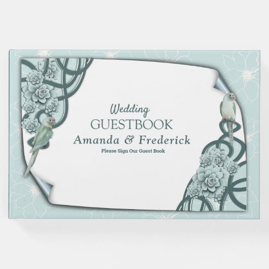 Mint Blue Pine Green Succulents Gastenboek (Voorkant)