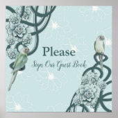 Mint Blue Pine Green Succulents Poster (Voorkant)