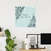 Mint Blue Pine Green Succulents Poster (Thuiskantoor)