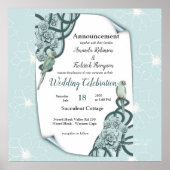 Mint Blue Pine Green Succulents Poster (Voorkant)