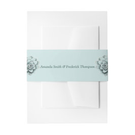 Mint Blue Pine Green Succulents Uitnodigingen Wikkel