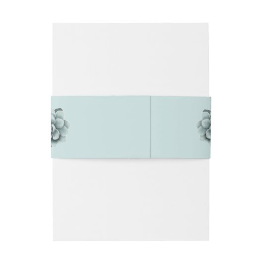 Mint Blue Pine Green Succulents Uitnodigingen Wikkel (Achterkant Voorbeeld)