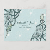 Mint Blue Pine Green vetplanten Dank u Aankondigingskaart (Voorkant)