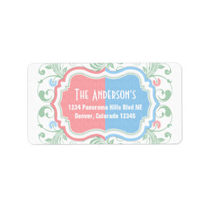 Mint Blue Pink Floral Gender Reopenbaart Return Ad Etiket