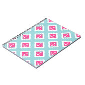 Mint Blue, Roze, White Anchors Nautical Pattern Notitieboek (Linkerzijde)