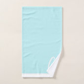 Mint Blue Stripes en Monogram Bath Towel Set Bad Handdoek (Handdoek)