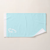Mint Blue Stripes en Monogram Bath Towel Set Bad Handdoek (Handdoek)