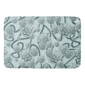 Mint Blue Succulents on Pine Green Trellis Herhale Badmat (Voorkant)