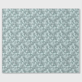 Mint Blue Succulents on Pine Green Trellis Herhale Cadeaupapier (Vlak)