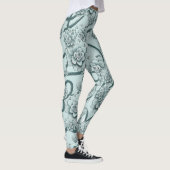 Mint Blue Succulents on Pine Green Trellis Herhale Leggings (Rechts)