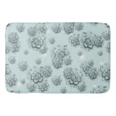 Mint Blue Succulents op platte patroon Herhalen Badmat (Voorkant)