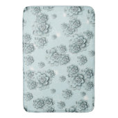Mint Blue Succulents op platte patroon Herhalen Badmat (Voorkant Verticaal)