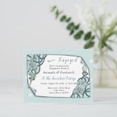 Mint Blue tot Pine Green Succulents Verloving Uitnodiging Briefkaart (Staand voorkant)