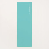 Mint Blue | Waterverf bloemen Monogram Yoga Mat (Achterkant)