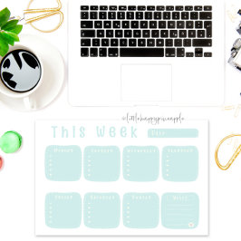 Mint Blue Weekplanner Kalender Notitieblok