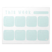 Mint Blue Weekplanner Kalender Notitieblok (Voorkant)