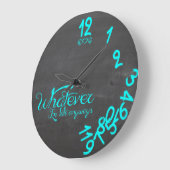 Mint Blue Whatever I'm Late Anyways Wall Clock Grote Klok (Hoek)