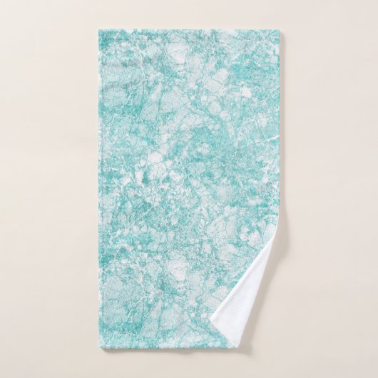 Mint Blue & White Marble Texture Bad Handdoek (Handdoek)