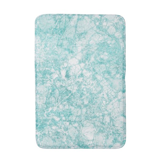 Mint Blue & White Marble Texture Badmat (Voorkant Verticaal)