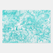 Mint Blue & White Marble Texture Inpakpapier Vel (Voorkant 2)