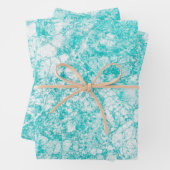 Mint Blue & White Marble Texture Inpakpapier Vel (In situ)