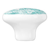 Mint Blue & White Marble Texture Keramische Knop (Zijkant)
