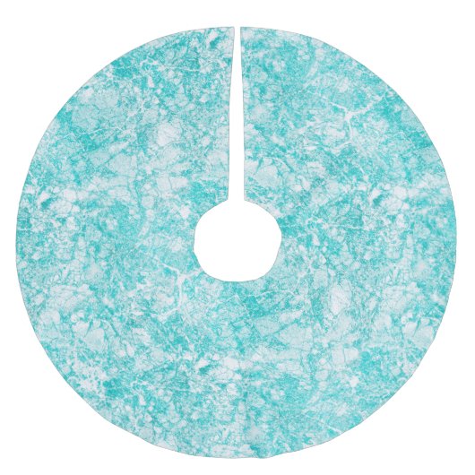 Mint Blue & White Marble Texture Kerstboom Rok (Voorkant)