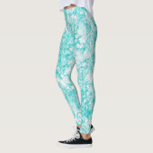 Mint Blue & White Marble Texture Leggings (Links)