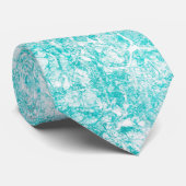 Mint Blue & White Marble Texture Stropdas (Opgerold)