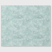Mint Blue White Snowflakes Christmas Cadeaupapier (Vlak)
