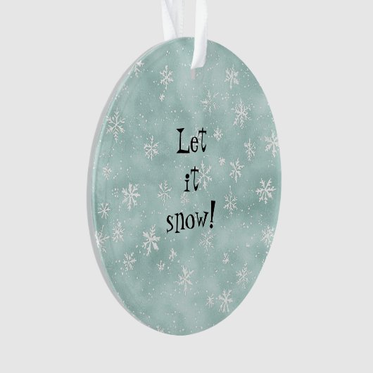 Mint Blue White Snowflakes Peppermint Christmas Ornament (voorkant)