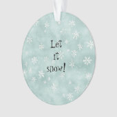 Mint Blue White Snowflakes Peppermint Christmas Ornament (voorkant)