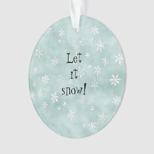 Mint Blue White Snowflakes Peppermint Christmas Ornament (voorkant)