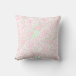 Mint Blush Garden – Zacht Roze & Mintgroene Bloeme Kussen