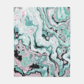 Mint Blush Marmer Agate Dromen Fleece Deken (Voorkant)