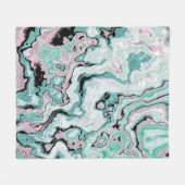 Mint Blush Marmer Agate Dromen Fleece Deken (Voorkant (Horizontaal))