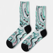 Mint Blush Marmer Agate Dromen Sokken (Links)