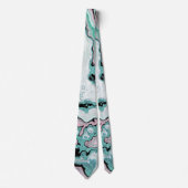 Mint Blush Marmer Agate Dromen Stropdas (Voorkant)