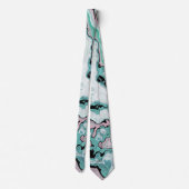 Mint Blush Marmer Agate Dromen Stropdas (Achterkant)