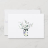 Mint Blush Mint Jar Wildflower Bruiloft RSVP Kaartje (Achterkant)