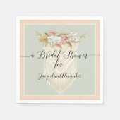 Mint Blush Pampas Grass Bloemen Groen Bruid Servet (Voorkant)